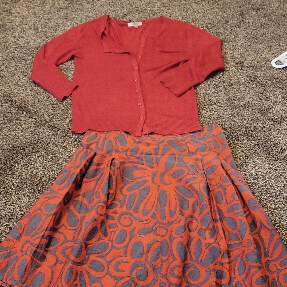 Down east skirt and sweater